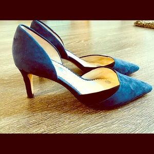 Boden Navy Suede Kitten Heels